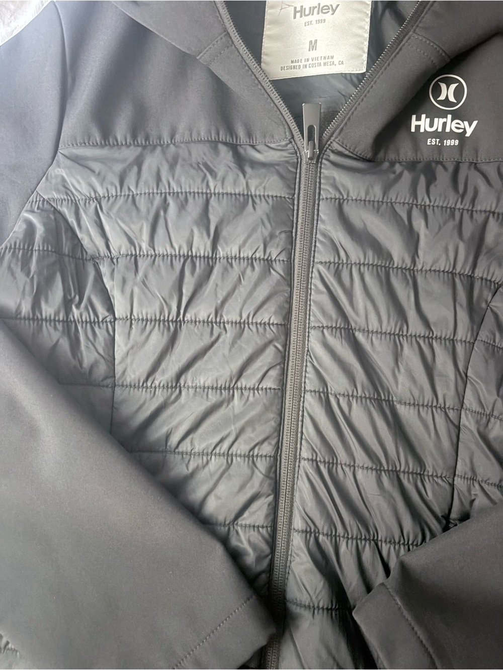 Hurley Women’s Black Winter Waterproof Puffer Hooded Quilted Jacket - Picture 5 of 5